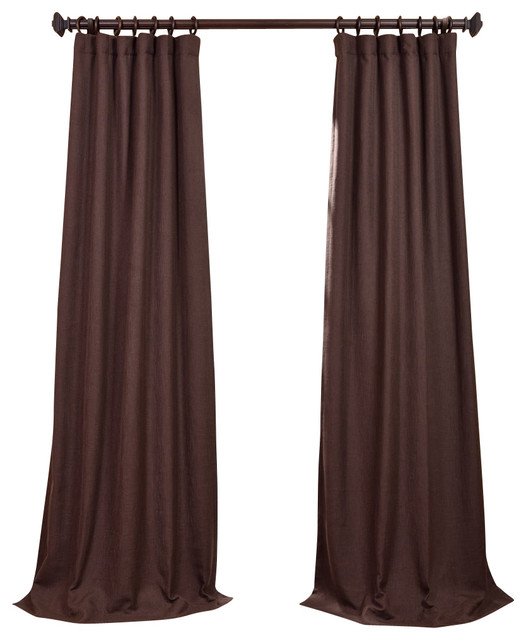 Chestnut Heavy Faux Linen Curtain Single Panel Traditional Curtains by Half Price Drapes