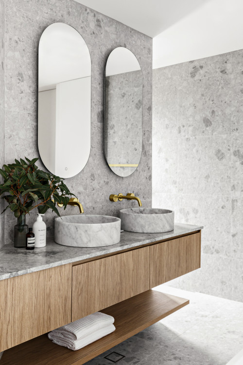 Marble Elegance with Natural Wood