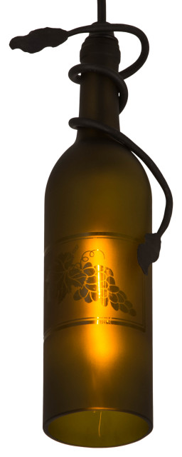 3 Wide Tuscan Vineyard Wine Bottle Mini Pendant