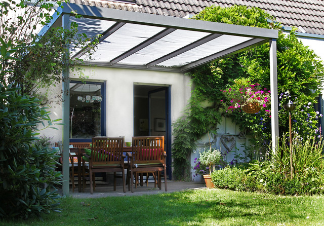 Terrassen Uberdachung Flachdach Mit Glas Modern Terrace