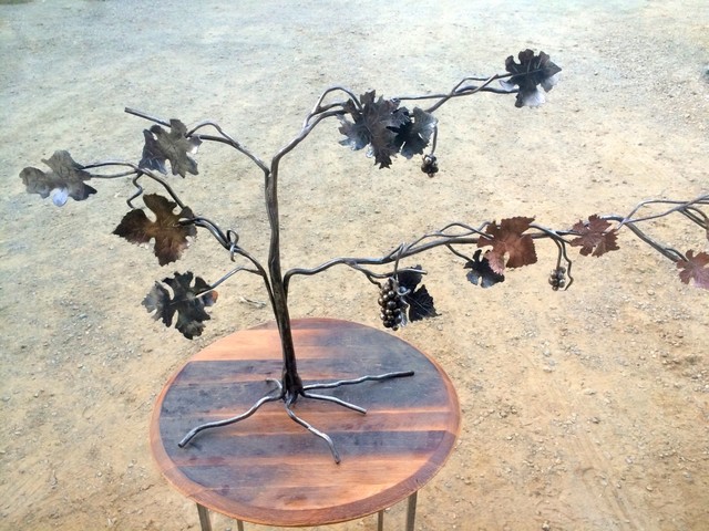 steel, copper, brass handmade grapevine sculpture