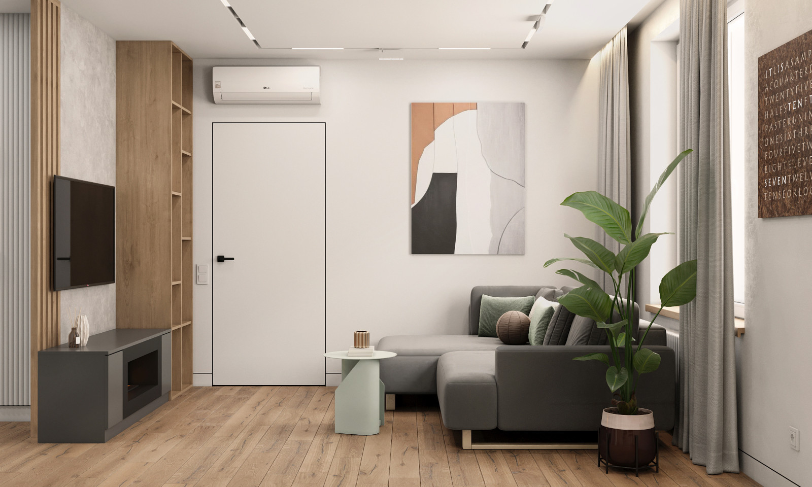 ЖК "Квартал Галактика", квартира в зеленом цвете.