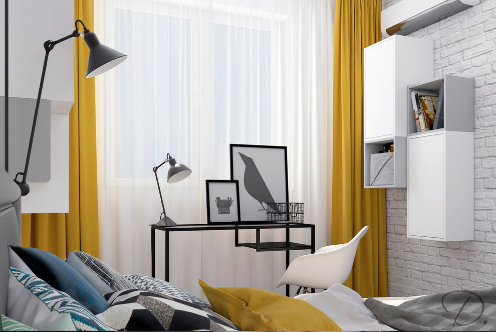 Светлая спальня с элементами скандинавского дизайна