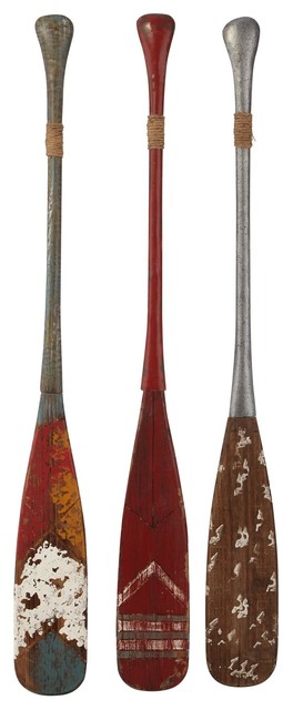 Matthaios Oars Wall Decor Ast 3 Beach Style Wall Accents By