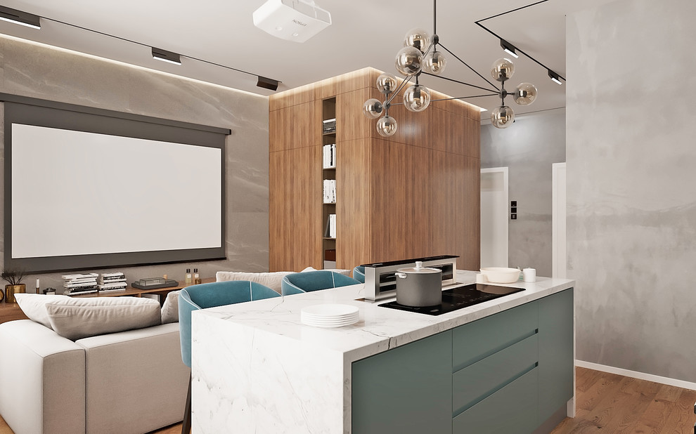 Дизайн интерьера кухни-гостиной