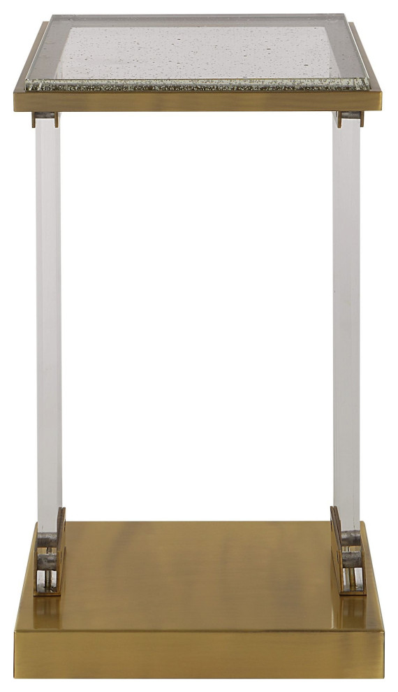 Uttermost Muse Seeded Glass Accent Table Contemporary Side Tables