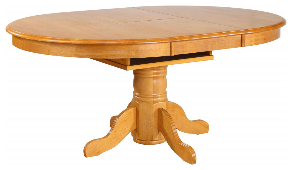 Black Cherry Selections 54" Oval Light Oak Wood Dining Table, Seats 8