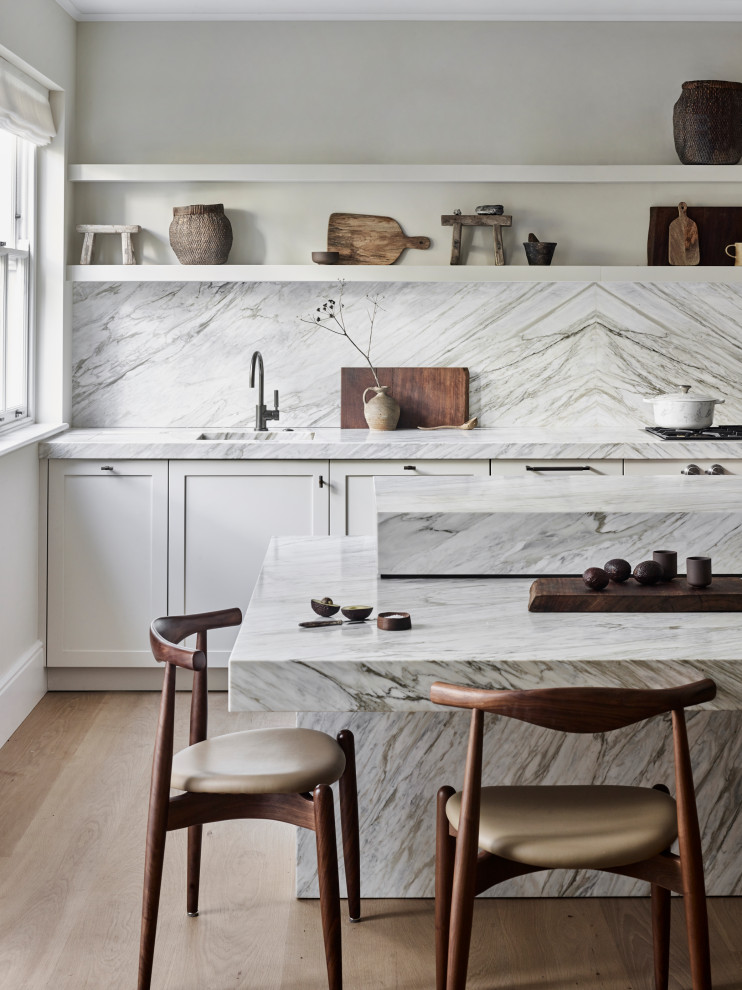 This is an example of a scandinavian kitchen in London.