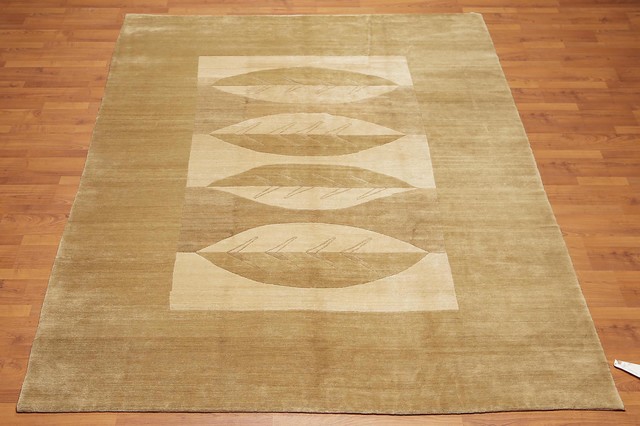 Hand Knotted Tibetan Modern Wool Area Rug 7 X9 Contemporary Area Rugs By Oriental Rug Of Houston