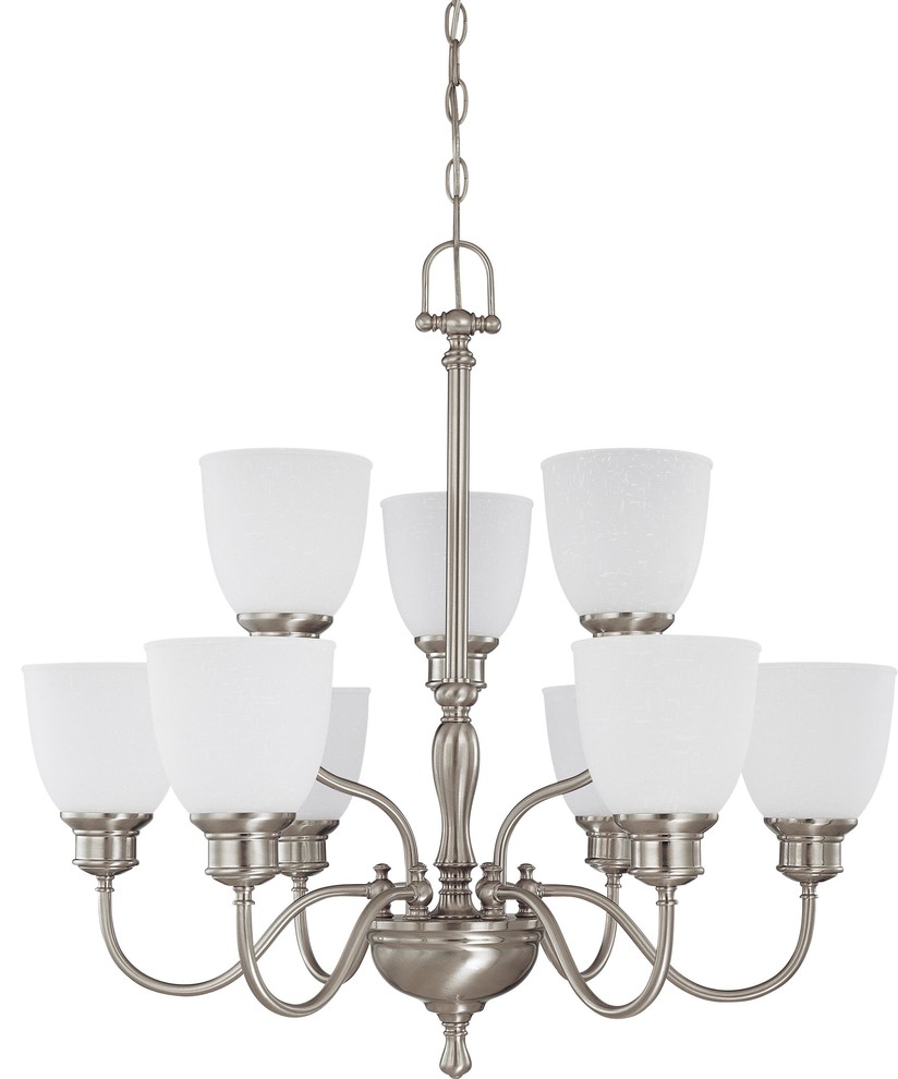 Transitional Nine Light Up Lighting Two Tier ChandelierBella Collection