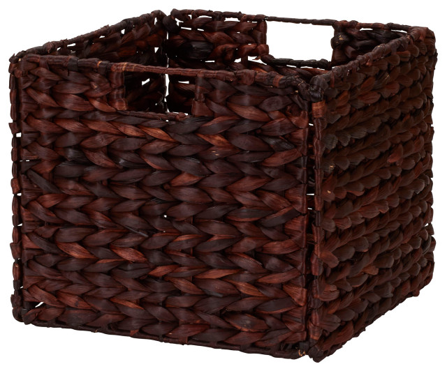 Foldable Wicker Storage Bin Tropical Storage Bins And Boxes by Household Essentials Houzz