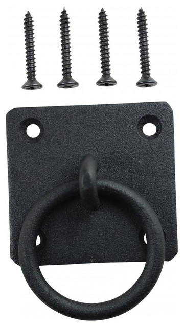 Black Cast Iron Ring Pull Cabinet Hardware Rustic Style