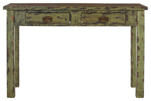 Brice 2 Drawer Console Antique Green