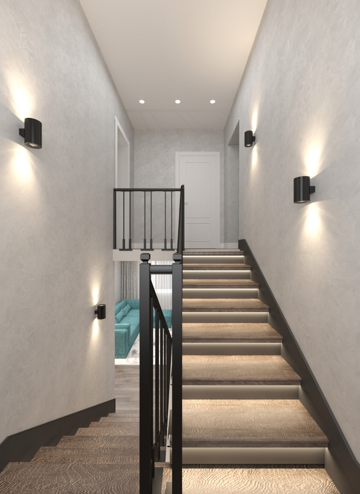 Яркий интерьер таунхауса