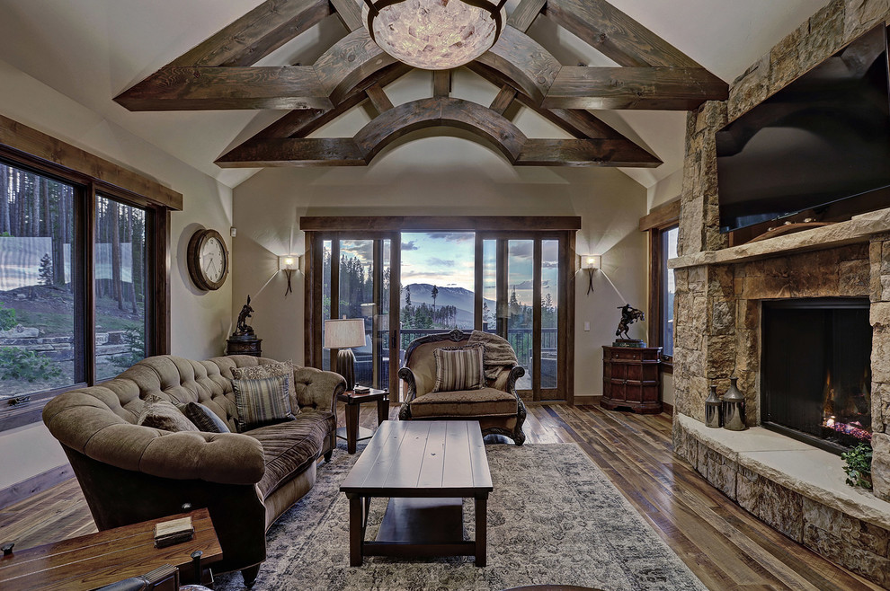 Inspiration for a rustic home design remodel in Denver
