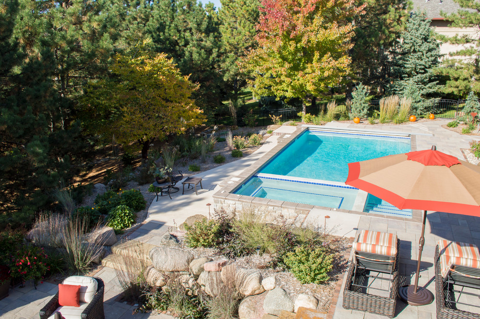 Example of a backyard rectangular pool design