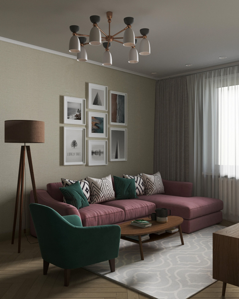 Гостиная с яркими акцентами