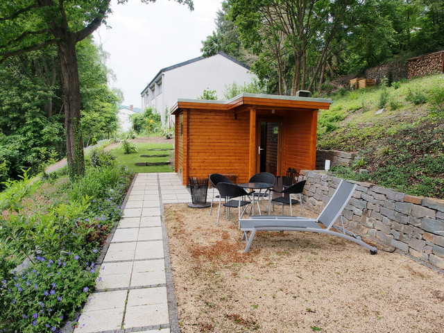 Saunaterrasse landstil-terrasse