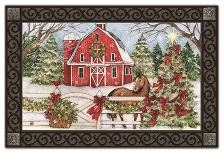 Christmas on the Farm MatMates Decorative Doormat