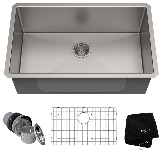 Kraus Standart Pro 30 16 Gauge Undermount Single Bowl Stainless Kraus Standart Pro 30 16 Gauge Undermount Single Bowl Stainless Steel Sink