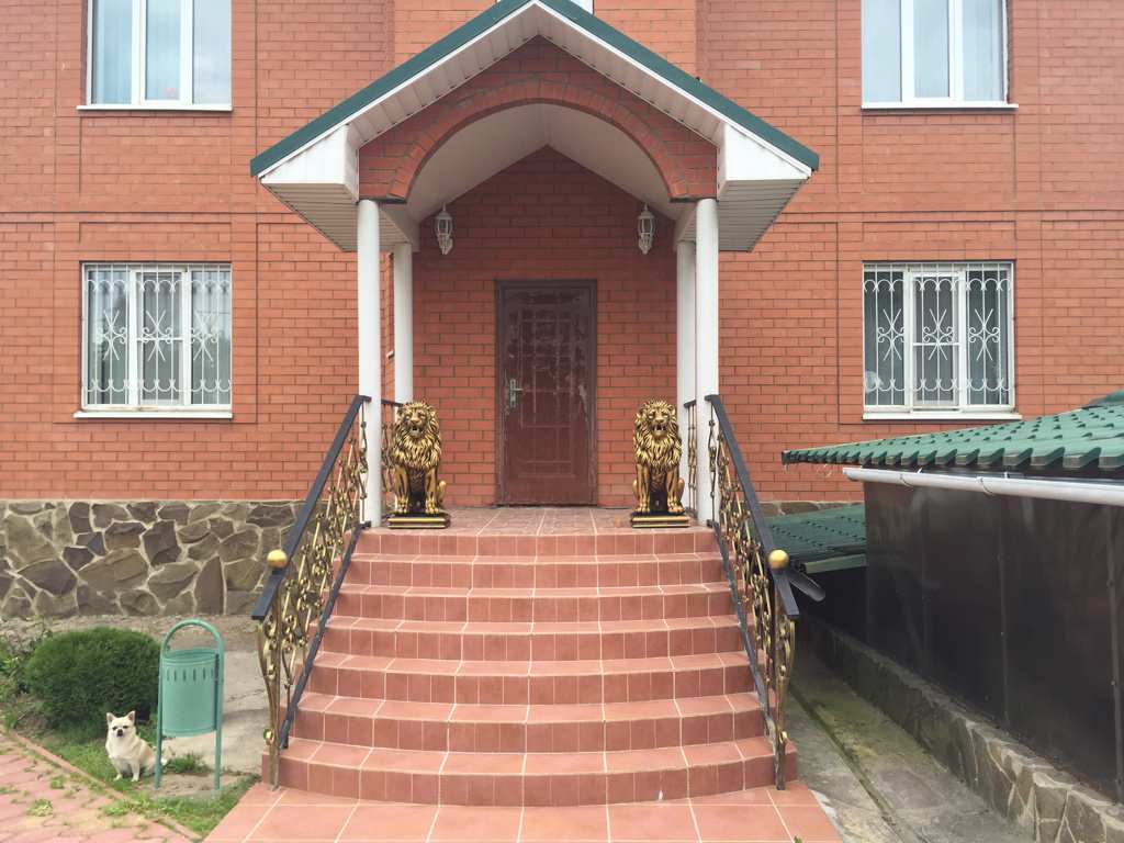 Скульптуры львов из бетона в золотом цвете в Щербинке