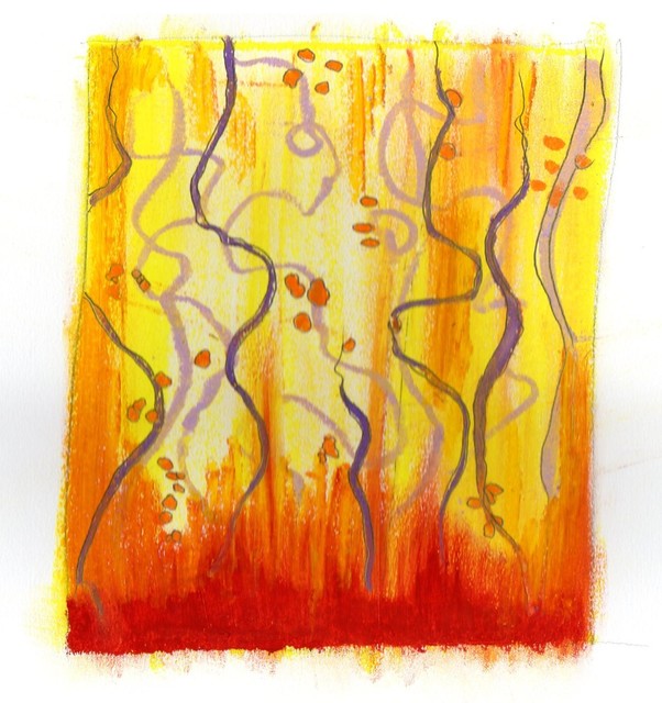 Insouciance, croquis aux pastels moderne-tableau-d-art