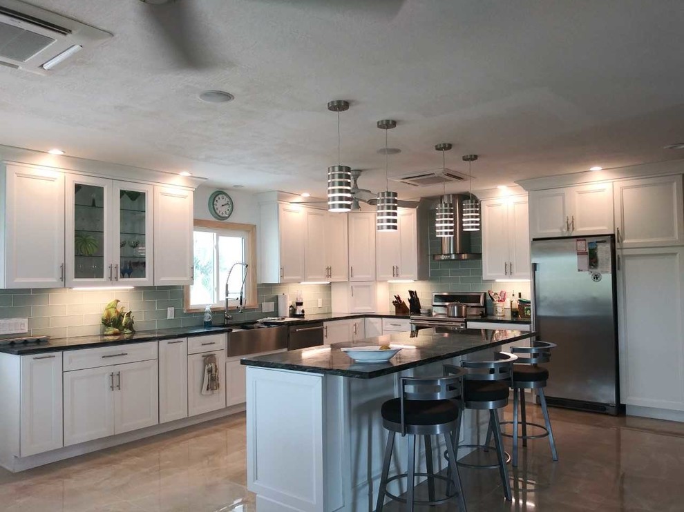 Large transitional kitchen photo in Miami