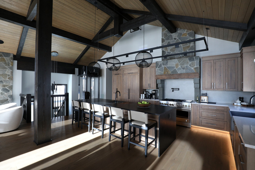 Mountain style kitchen photo in Vancouver