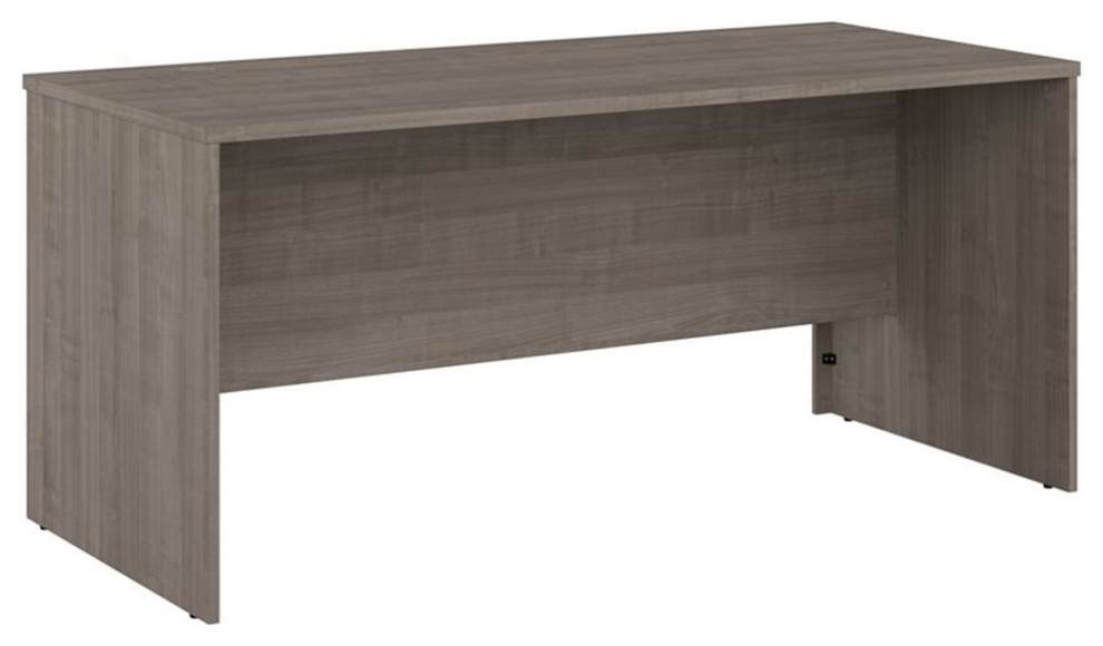 Bestar Logan 65" Contemporary Engineered Wood Desk Shell in Silver