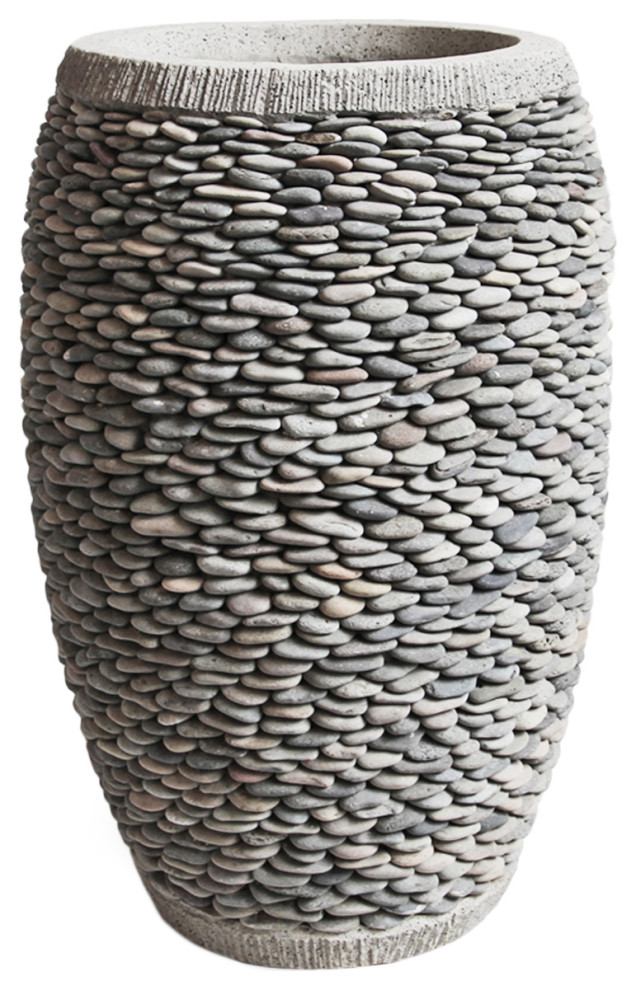 Stacked Pebble Planter Medium Contemporary Outdoor Pots And Planters by Design Mix