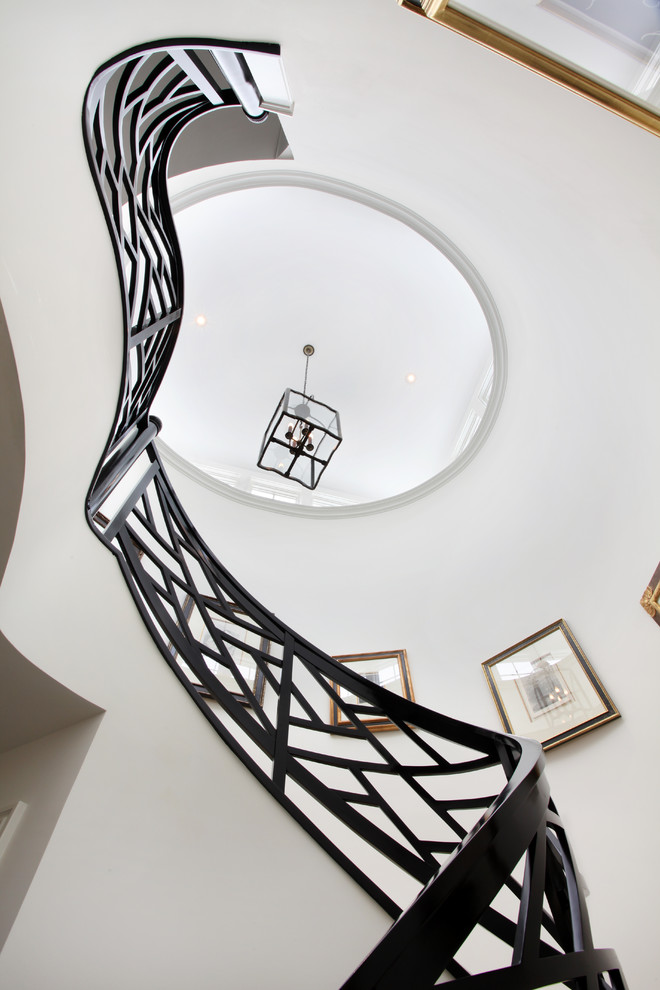 This is an example of an eclectic staircase in Los Angeles.