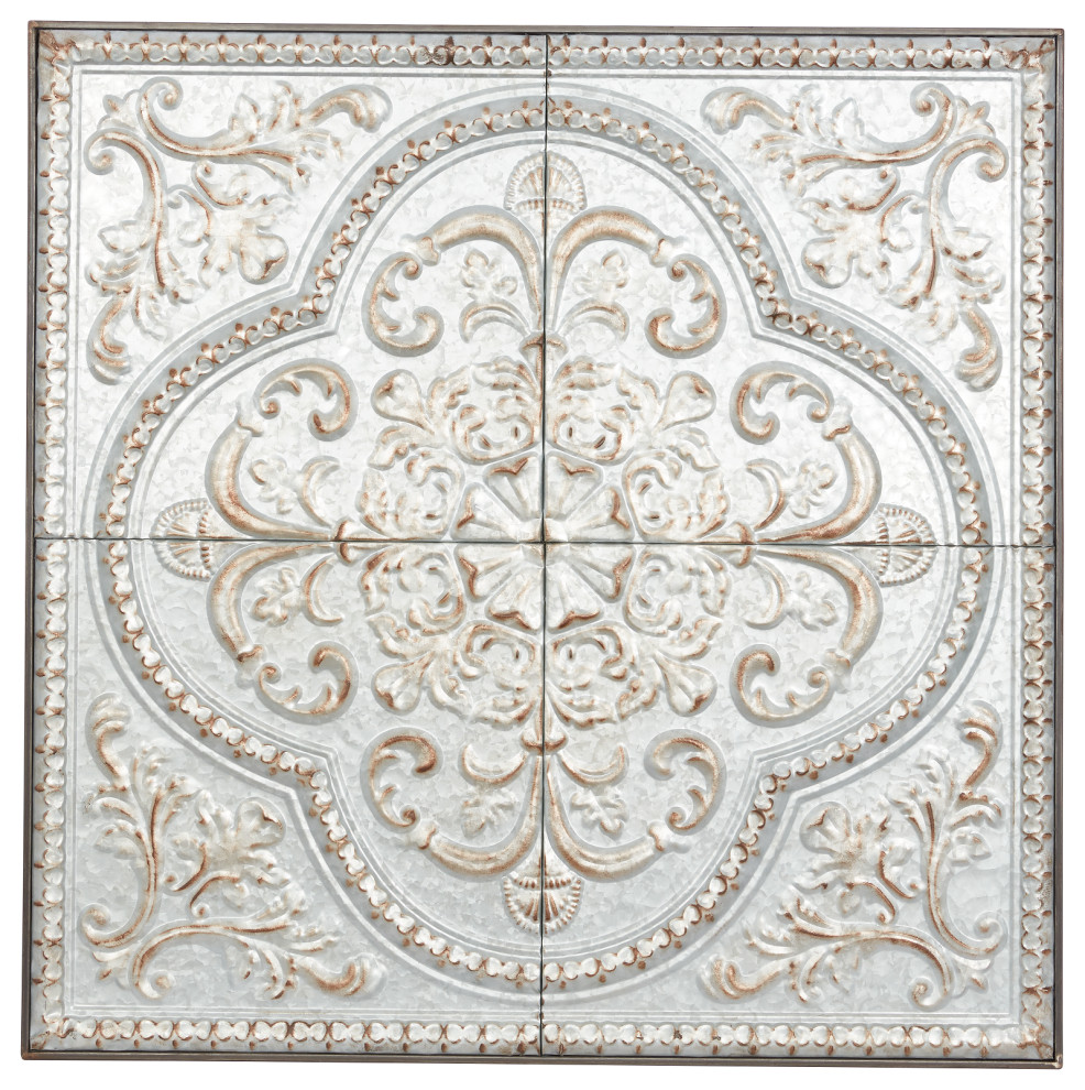 Rustic Gray Metal Wall Decor 55472 French Country Metal Wall Art by Global Discount Store