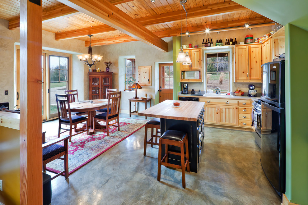 Green Cottage Kitchen With Radiant Floor Heating In