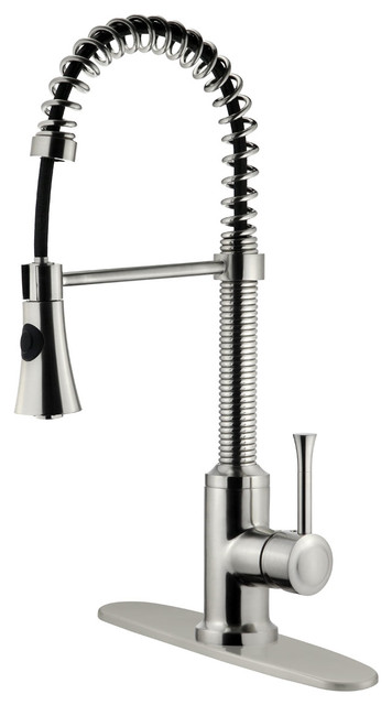 Brushed Nickel Finish Pull Down Kitchen Faucet Lk9b 1 Hole 3