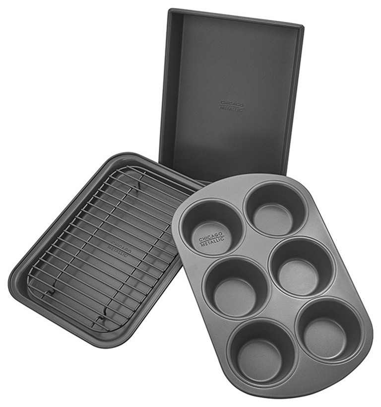4Piece NonStick Toaster Oven Bakeware Set Contemporary Bakeware