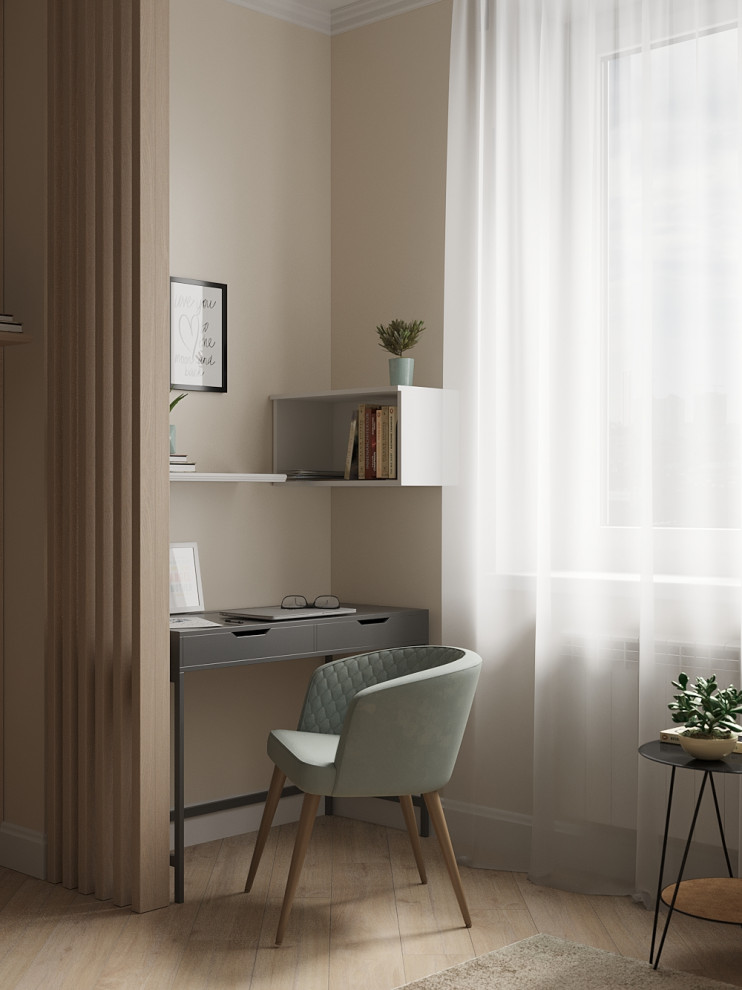 Кухня-гостиная в натуральных тонах