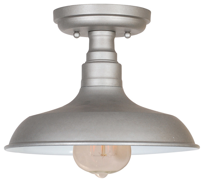 Kimball 1-Light Indoor Semi-Flush Ceiling Mount Light, Coffee Bronze, Galvanized