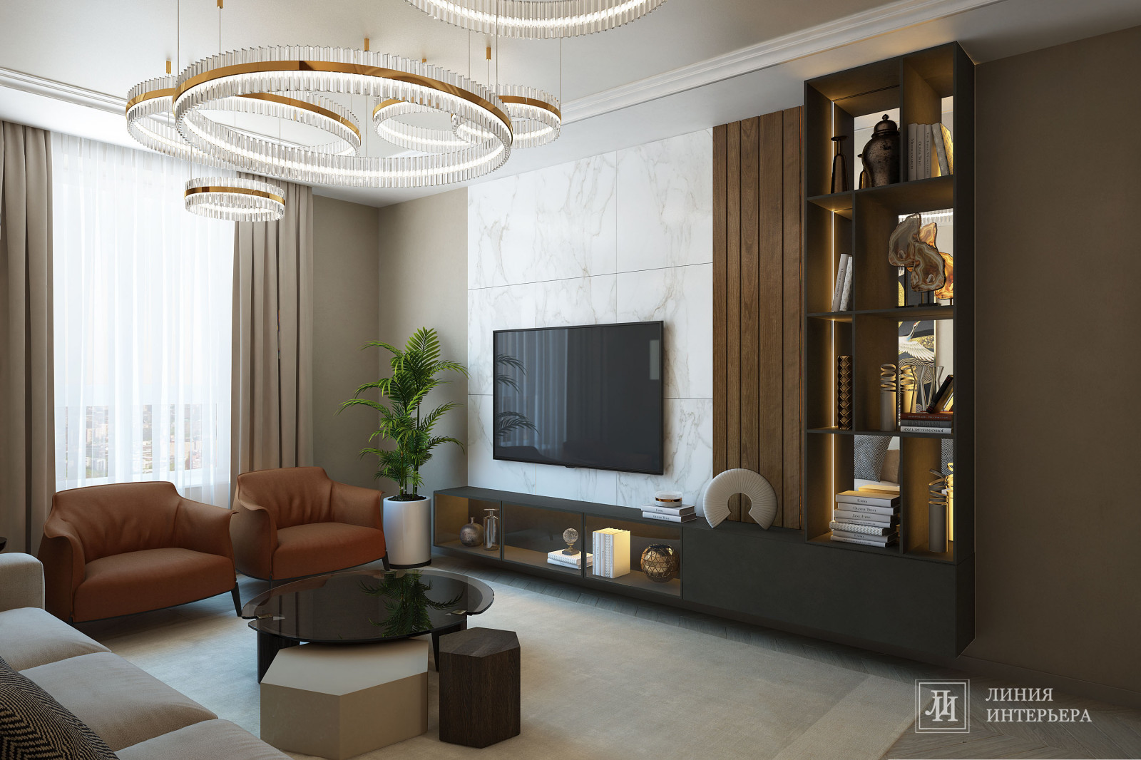 Стильный интерьер гостиной