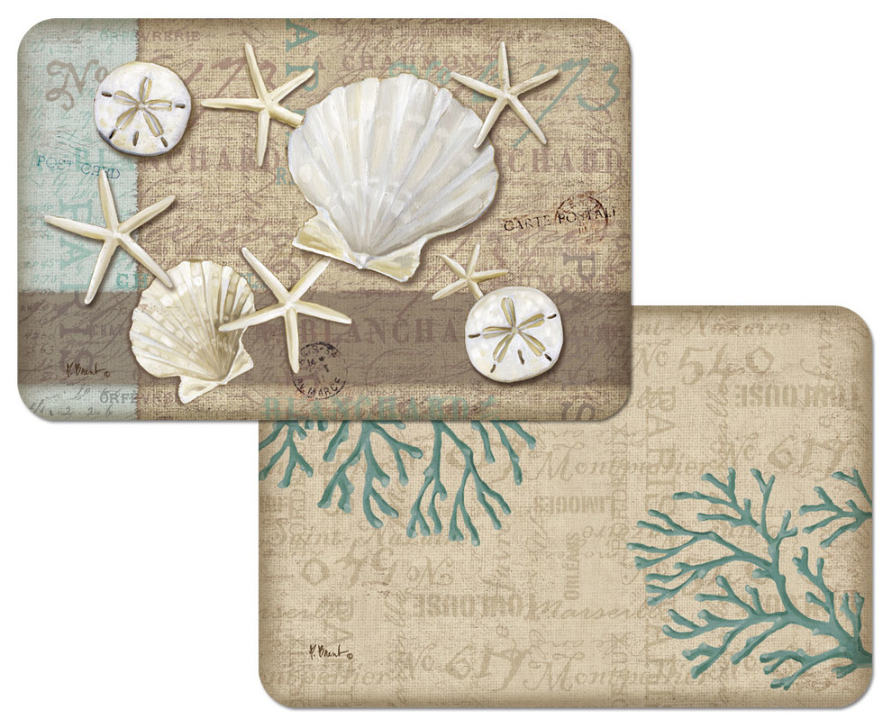 Made in The USA CounterArt Ocean Fantasy Reversible Easy Care Set of Four Placemats