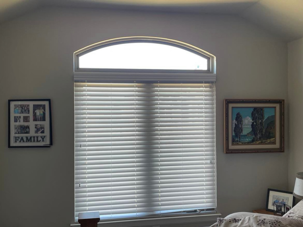 How do you do curtains on a window with an eyebrow?
