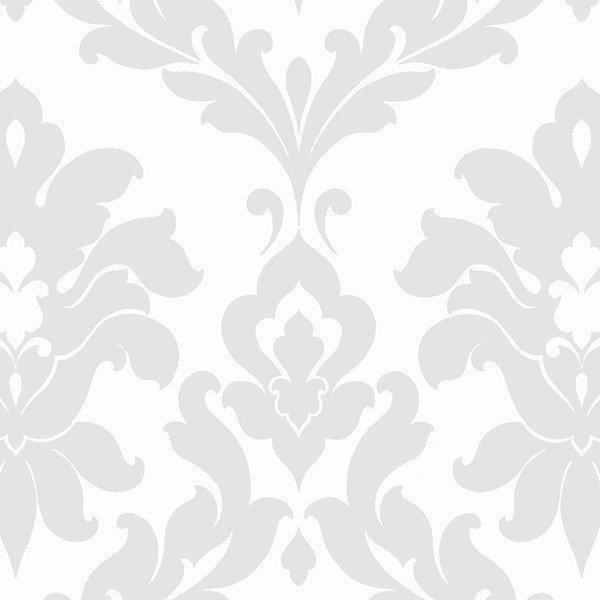 Gray and White Damask, SD25713 Wallpaper