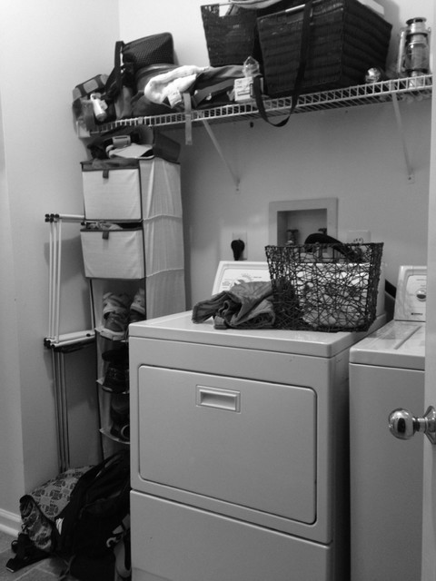 Laundry chute in upstairs hallway - Transitional - Hall