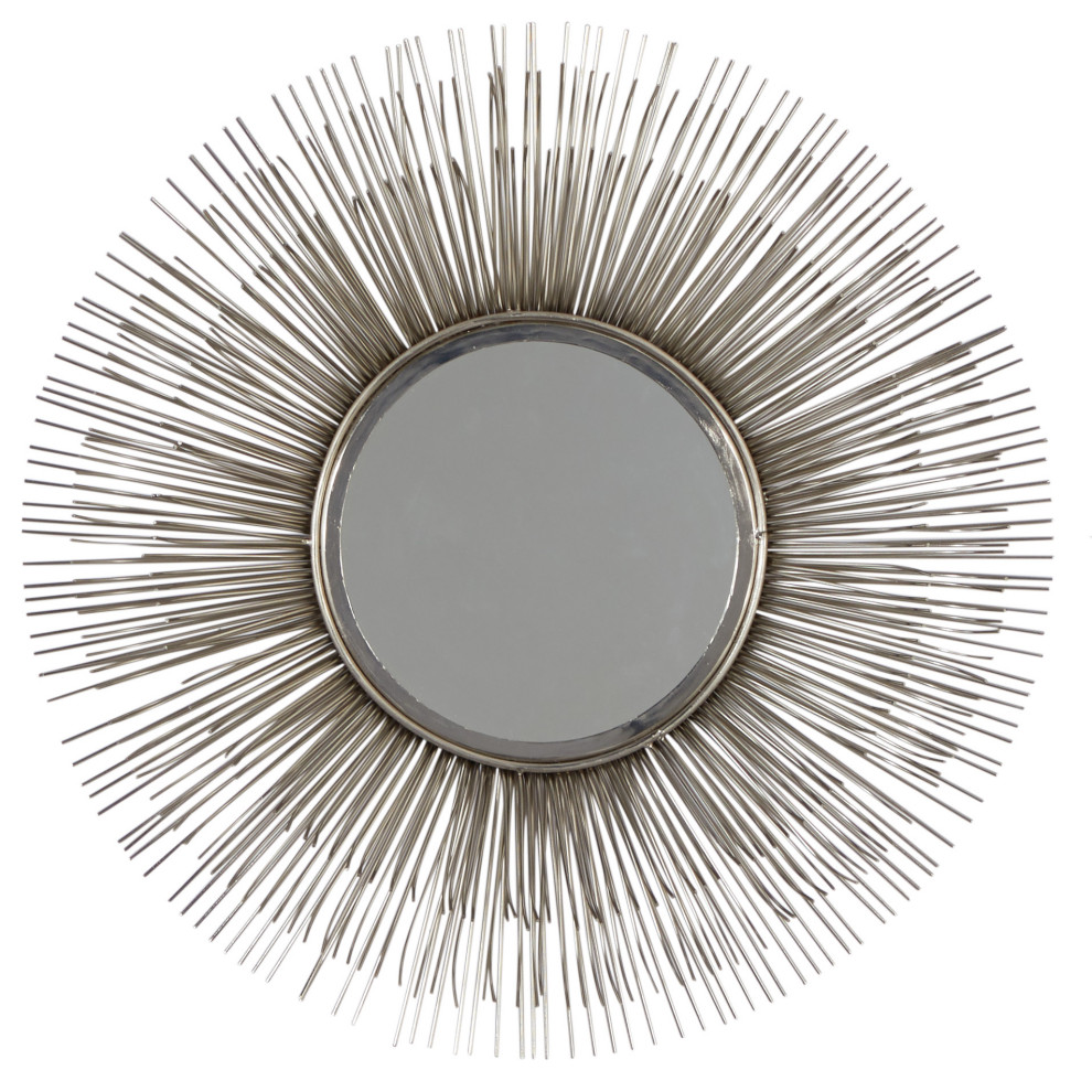 Modern Silver Metal Wall Mirror 74322