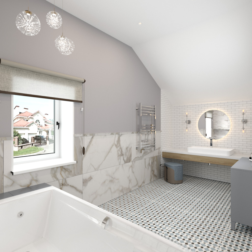 Двухэтажный дом с мансардным этажом