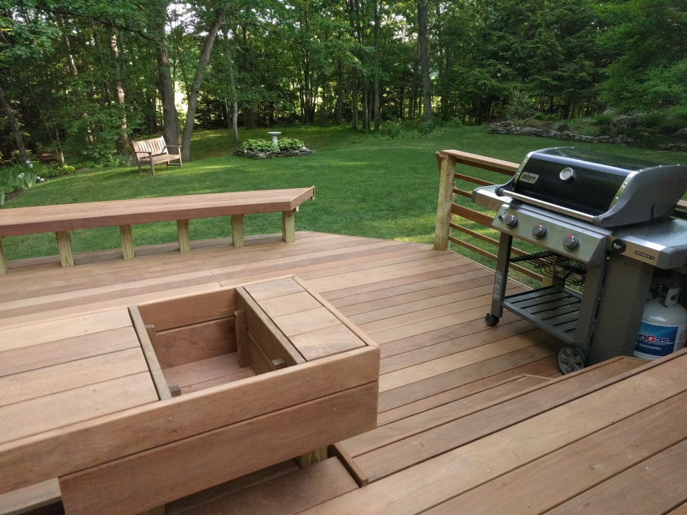 Ipe Deck with Curved Bench Modern Deck Boston by Tight Knot