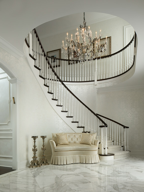 Inspiration for an expansive traditional foyer in Chicago with marble floors.