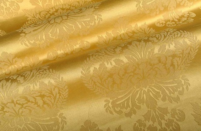 Opera Damask Fabric in Gold - Fabric - Los Angeles - by FabricSeen