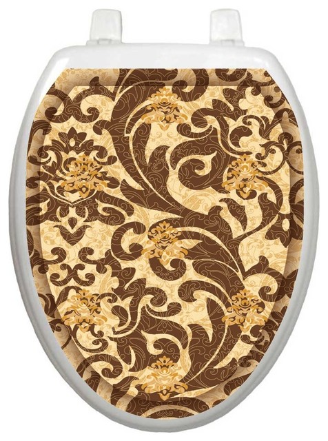 Tuscany Filigree, Toilet Tattoos / Toilet Lid Decal / Toilet Seat Cover -  Traditional - Wall Decals - by Lena Fiore', Inc. dba Toilet Tattoos | Houzz