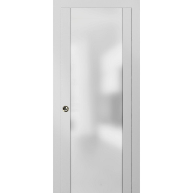 Glass Pocket Door Planum 4114 White Silk Frames Kit Trims Pulls Contemporary Interior Doors By United Porte Inc - Quadro Glass Sliding Closet Doors With Installation Hardware Kit Glass Pocket Door Planum 4114 White Silk Frames Kit Trims Pulls Contemporary Interior Doors By United Porte Inc - Quadro Glass Sliding Closet Doors With Installation Hardware Kit