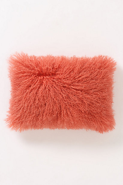 Fleece Flounce Pillow, Pink